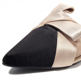 Leather Suede Pointed Toe Flats