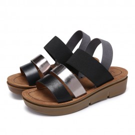 Women Casual Triple Strap Slingback Platform Sandals