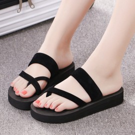 Women Clip Toe Comfy Non Slip Casual Beach Platform Slippers