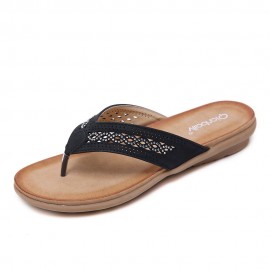 Rhinestone Clip Toe Holiday Hollow Out Flip Flops Beach Slippers